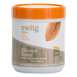 swiig Natural Almond Butter, 3 Pound Tub