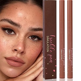 Freckle Pen, 2 PCS Natural Shades Long Lasting Waterproof Makeup for Effortless Sunkissed Look, Quick Dry Soft Dot Spot Pen in Grey & Reddish Brown