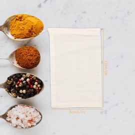 Muslin Drawstring Bags - Reusable Cotton Tea Filters for Cooking and More