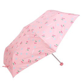 Atein 5240 Girl's Folding Umbrella, Lightweight, Ribs, 21.7 inches (55 cm), Cherry Pico Lace, Pink