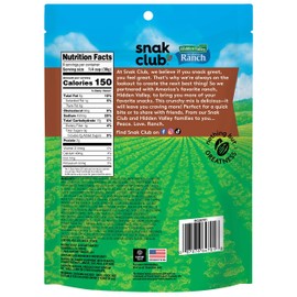 Snak Club Crunch Mix with Hidden Valley Ranch Seasoning, Toasted Corn, Chili Cheese Corn Jacks, Sesame Sticks, and Rye Chips, Kosher Snack, 8 oz Resealable Bag