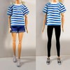 AQQeenmiu Doll Clothes Set, Blue Striped T-shirt with Gray Shorts