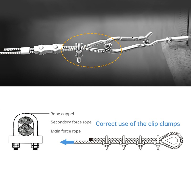 3/8" Wire Rope Clamp,10 pcs Cable Clamps 304 Stainless Steel