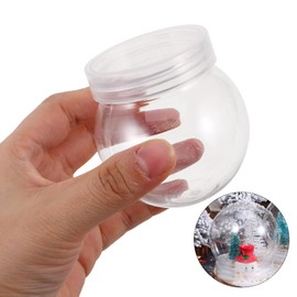 Vanzack 4-Inch Transparent Plastic Snow Globe - DIY Craft Kit with Lids for Creative Home Decoration - 10 Pack 4" Plastic Snow Globes