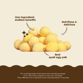 Benji & Louie Freeze Dried Quail Egg Yolk for Dog and Cats, Dogs and Cats Treat, Single Ingredient, 3 oz