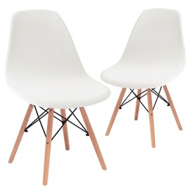 Bifaunvogel Shell Chair Covers Velvet Mid Century Modern Dining Chair Covers Stertch Dining Room Shell Side Chair Slipcovers Lounge Armless Chairs Covers for Kitchen Dining Room Set of 2 Off-White