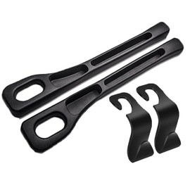 Car Seat Gap Filler 2 Pack – Universal Foam Gap Blocker for Vehicle Interior, Anti-Drop Insert with 4 Bonus Hooks – Fits Cars, SUVs, Trucks – Easy to Install, Washable, Black Foam Cushion Pa