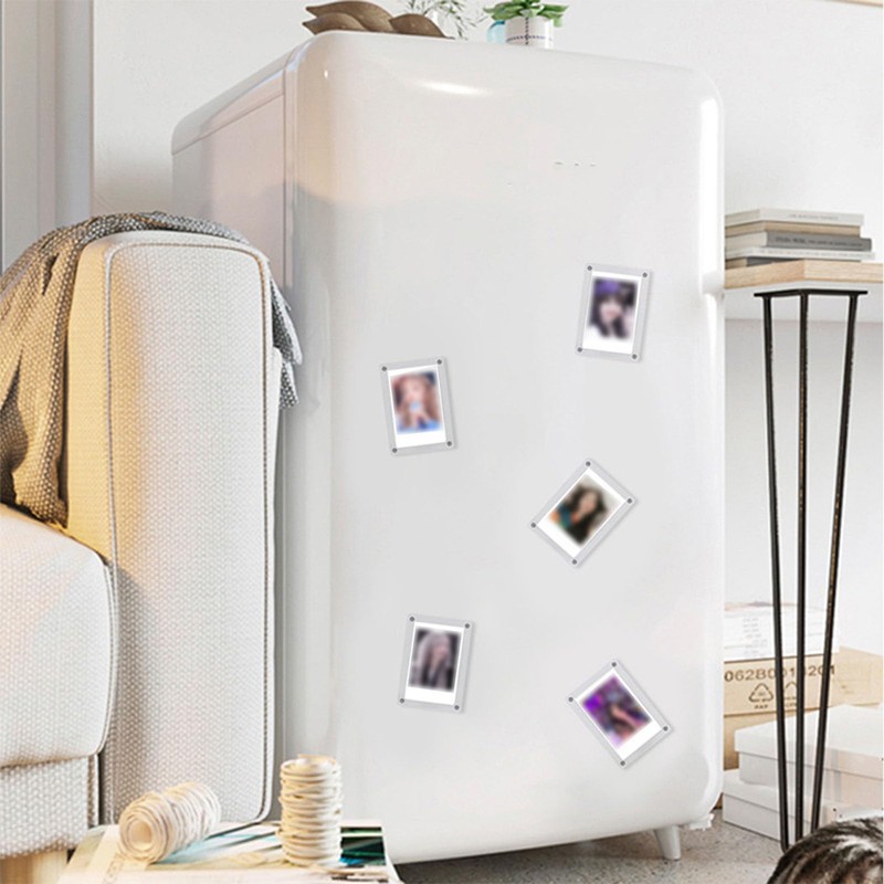 Refrigerator Photo Frames, Acrylic Magnetic Double Sided Transparent Fridge Picture
