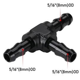Podavelle 5/16" 8mm Hose Barb Tee T Fitting Adapter Aluminum Black