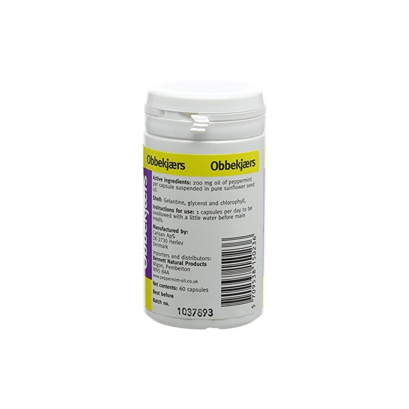 Obbekjaers 200mg Extra Strength One-a-Day Peppermint - Pack of 60