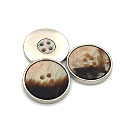 5 PCS Sewing Coat Bottons 4 Holes Metal Buttons for Blazer Coat Uniform (B#32, 25mm)