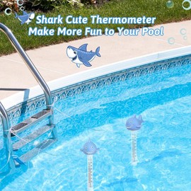 Floating Pool Temp Gauge - Water Temp Shark Gauge | Floating Temperature Tracking Tool for Bathtub Spa Swimming Bath Outdoor Pond Aquarium Indoor Decoration