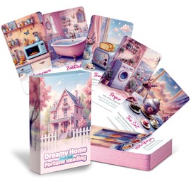 PERBDEAL Dreamy Home Fortune Reading Oracle Card, Premium Pink Foil Edges. for Love & Career Readings,Karmic Situation for Love & Relationships,Love Message Oracle Deck for Beginners