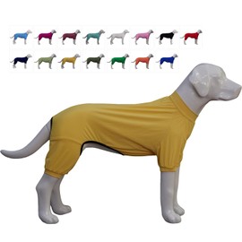 LoveLongLong Dog Jumpsuit with UV Protection and Quick-Dry Fabric for Spring Summer Pet Pajamas Yellow L