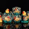 Duck D&D Resin Dice Set, Polyhedral DND Dice Animal Inclusion