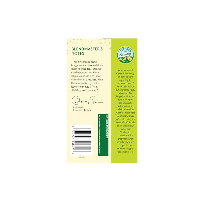 Celestial Seasonings Matcha Green Tea Bags - 20 Count
