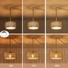 ALAISLYC Boho Rattan Pendant Lights Farmhouse 12 Inch Plug in