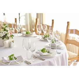 TextilDepot24 Damat Tablecloth, Round, 100% Cotton, White, (200 cm Round)