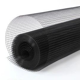 Black Hardware Cloth, 1/2 Inch Mesh Heavy 19 Gauge 48in X100ft Welded Wire Roll  Duty Black Chicken Wire Fencing,Wire Diameter: 0.9mm, Aperture: 12.7mm