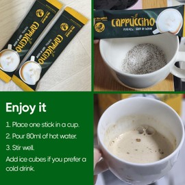 COELO Cappuccino Coffee Mix 13g x 30Pack (Total 13.7oz) Premium Korean Instant K-Coffee Sticks Creamy Sweetness Rich Flavor Treats Individual Packets On-the-Go Camping Brewing Single Serve Easy Cut