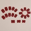 WAFOLOZE Red Press on Nails Short, 24pcs Nails Press on