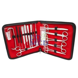 Estuche de disección quirúrgica con 20 piezas de acero inoxidable, ideal para prácticas de sutura. Perfecto para estudiantes de salud.