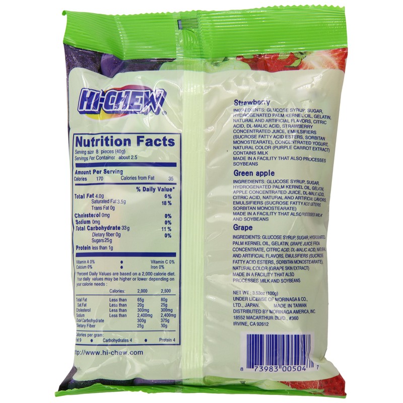 Morinaga Hi-Chew Fruit Chews, Regular Mix, 3.53 Ounce