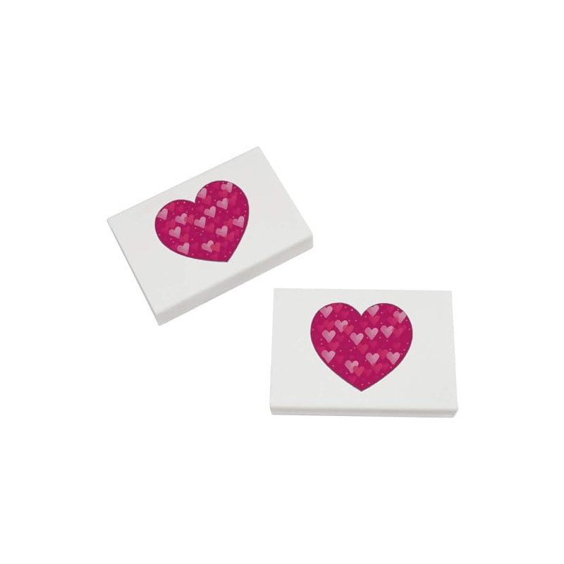 2 x 45mm 'Love Hearts Heart ' Erasers/Rubbers (ER00047173)