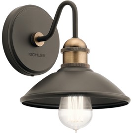 Kichler 45943OZ Clyde Wall Sconce, 1-Light 75 Watts, Olde Bronze