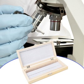 Joyzan Microscope Slide Box, 50 Place Wooden Microslide Storage Glass Case Set Large Capacity Biological No Edge Sharp Cork Lined Latch Lock Slice Collection Home School Biological Science Education