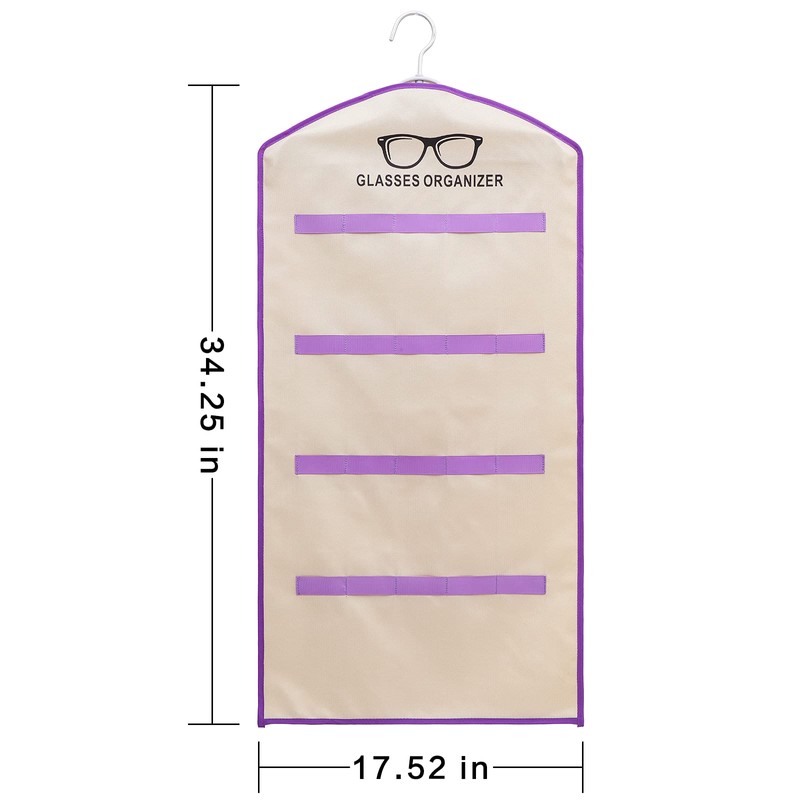 TRIUMPH VISION Purple Wall Sunglasses Organizer Storage 20Slots - Hanging