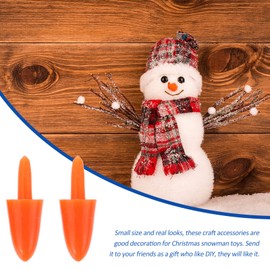 STOBOK 200pcs Snowman Nose Carrot for Snowman Crafts Orange Decor Diy Snowmen Nose Carrot for Snowmen Crafts Craft Toys for Snowman Making Plastic Curved Hook Child Beak