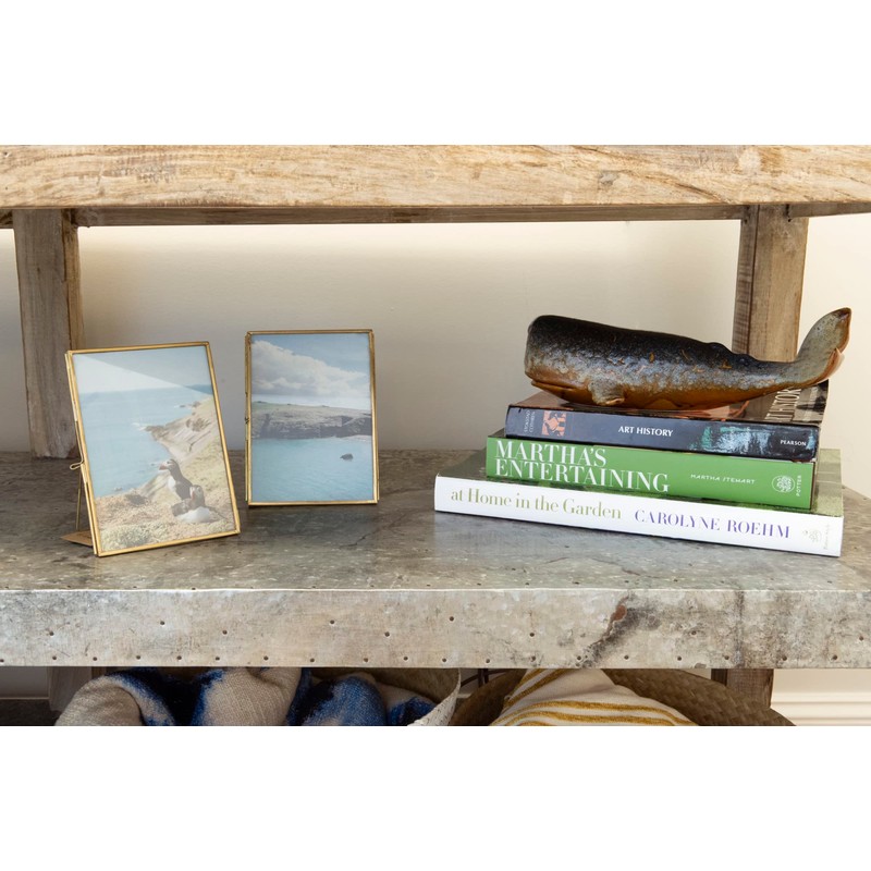 Creative Co-Op Brass & Glass Photo Frame with Gold Finish