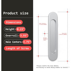Guidre 4 Pack Sliding Door Handle 3.93" Self-Stick Oval Sliding Door Pulls,Self Stick No-Drill Handle,Silver Stainless Steel Cabinet Drawer Knob for Kitchen Cupboard Wardrobe Dresser Barn Door Closet