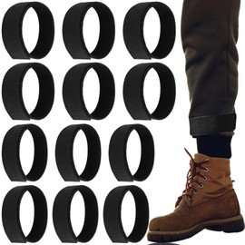 12pcs Black Boot Straps Adjustable Ankle Bootstraps Elastic Military Boot Straps Flexible Tactical Cowboy Boot Bands for Hiking Hunting Fishing Cycling Running Military Army Uniforms