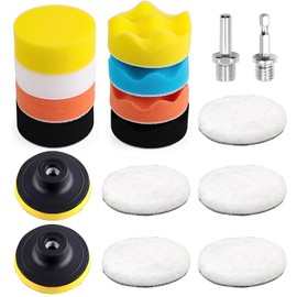 Qeuufieu 80 mm polishing sponges pads, 17 pieces polishing set, polishing attachment, angle grinder, polishing sponge, polishing pad for car polishing machine
