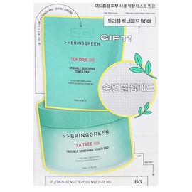 Bringgreen Tea Tree Cica Trouble Soothing Toner Pad 90 sheets + 90 refills BRINGGREEN special / 브링그린 티트리시카트러블수딩토너패드 90매+90매리필 BRINGGREEN 기획