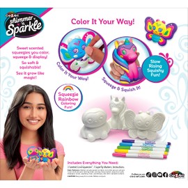 Shimmer ‘n Sparkle CRA-Z-Squeezies Color Your Own Squeezie Fun – 3 Count Butterfly, Unicorn and Owl Arts and Crafts Activity for Ages 6 and Up