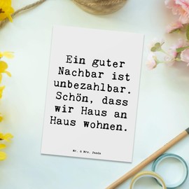 Mr. & Mrs. Panda Postcard Saying "Guter Nachbar - Gift, Neighbourhood, Gift Idea, Appreciation, Invitation Cards Birthday, Neighbourhood Love,