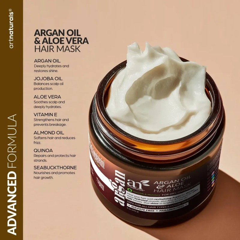 Set De Mascarilla Capilar + Gorro De Satén Artnaturals Para