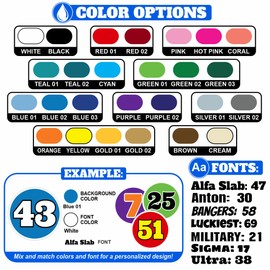 Custom Vintage Round Racing Number Stickers - Old School Circle Car Stickers for Dirt Bikes, Motocross & Motorcycles – Waterproof, UV-Resistant Vinyl with Strong Adhesion - (Medium 5" to 8")