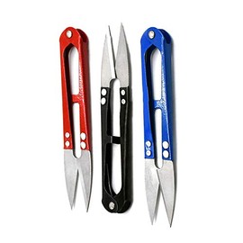 PRECISE CANADA 3 Pcs Sewing Scissors Black Blue Red U Shape Sharp Yarn Thread Cutter Clippers Embroidery Small Yarn Fishing Snips for DIY Project Craft Supplies Trimming Stitch