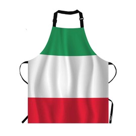 Moslion Italian Flag Apron,Stripe Flag with Green White Red Color Apron,Adjustable Neck Bib Apron for Men Women,Suitable for Kitchen Cooking Waitress Chef Apron