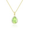 Linawe Goldkette Kette Halskette Damen, Gold Peridot Grün Diamant Geburtsstein