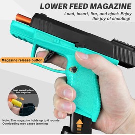 NUOLPIOM Automatic Shell Ejecting Toy Gun for Boys, Soft Bullet Toy Pistol with 120 Bullets, Educational Shooting Games Toy Gun Pistol Model Gifts for Birthday Christmas Age 6+