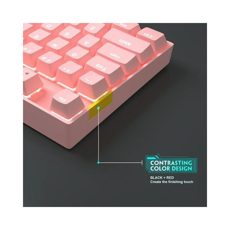 MageGee Pink Keyboard MK-Star Standard Mechanical Wired USB Keyboard Mouse
