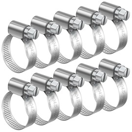 Hose Clips Set, Adjustable 25-38 MM Range Hose Clamps 304 Stainless Steel, Hose Screws Pipe Clamps Clips Assortment for Hose Pipe Tube, 25-38 MM, Clips for Securing Hose Connections Home Gas Pipe Wate