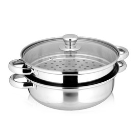 Yamde 2 Piece Stainless Steel Stack and Steam Pot Set - and Lid,Steamer Saucepot double boiler…