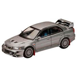 Hobby Japan HJ64 1/64 Mitsubishi Lancer GSR Evolution 6 CP9A 1999 with Mud Flap, Titanium Gray Metallic/Custom Color, Finished Product HJ642033AGM