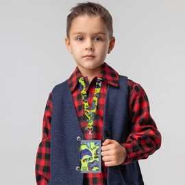 Fjquamitix Children's Neck Pouch, Purse Girls and Boys with Matching Style Keyring and Lanyard, Purse Children Suitable for School and Daily Use, Green, 1, Casual, modern